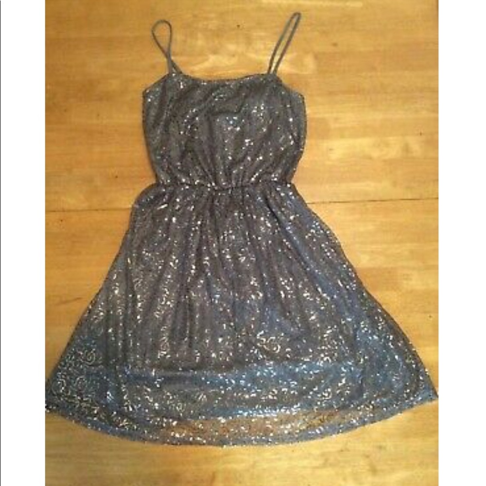 ISSI Gray Sequin DRESS Spaghetti strap Juniors M
